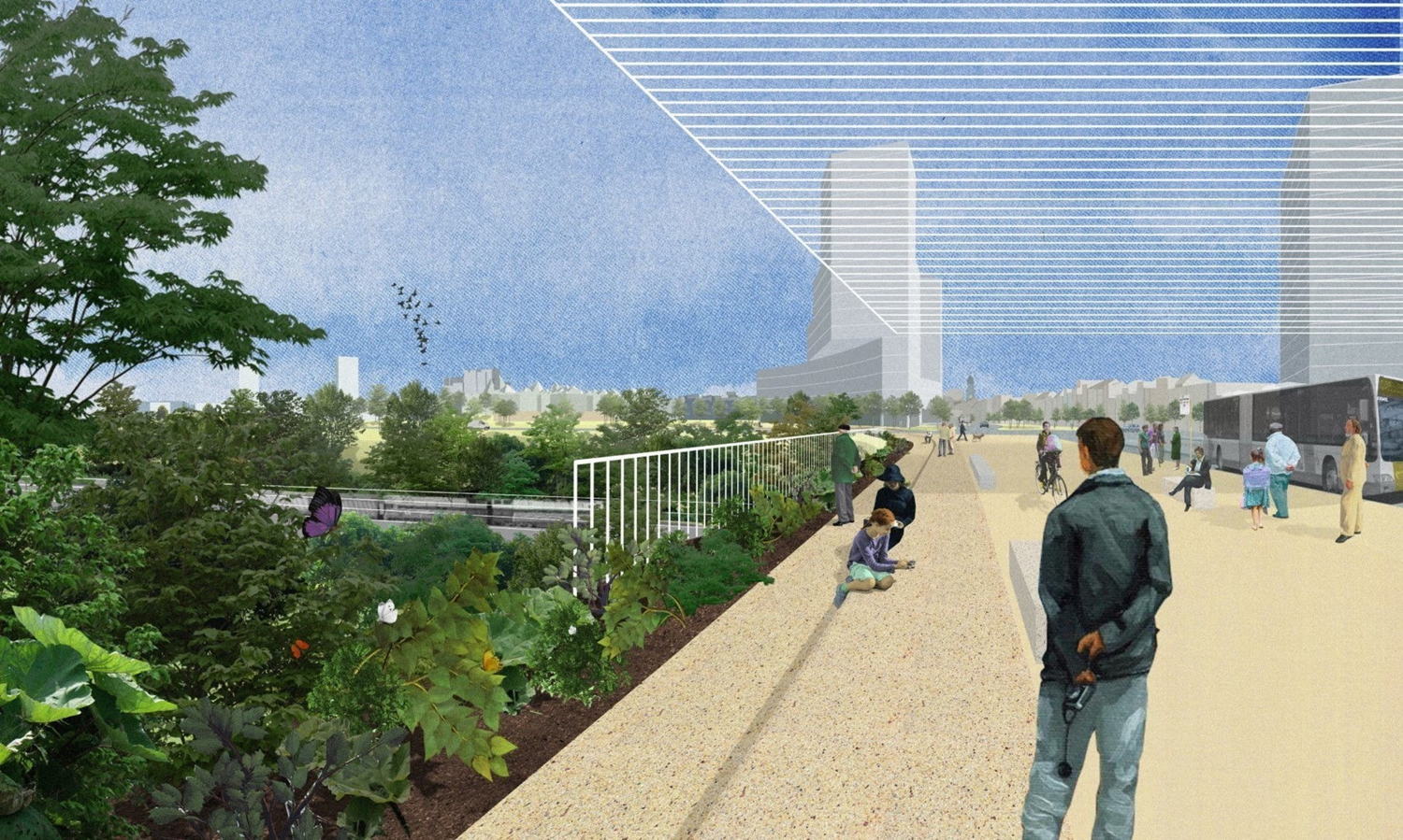 Toekomstbeeld stationsomgeving © Ontwerpteam Ringpark Zuid