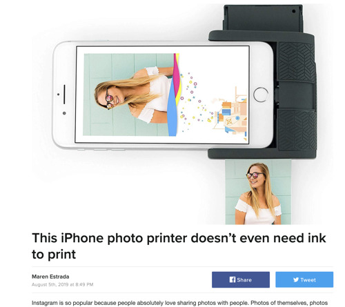 This iPhone photo printer doesn’t even need ink to print