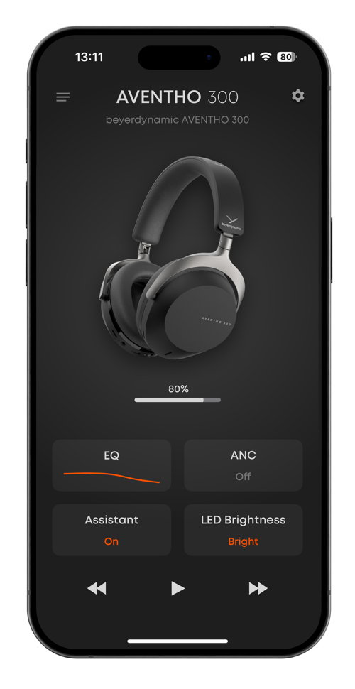 PIC AVENTHO300 24 09 Beyerdynamic App Main Screen V01