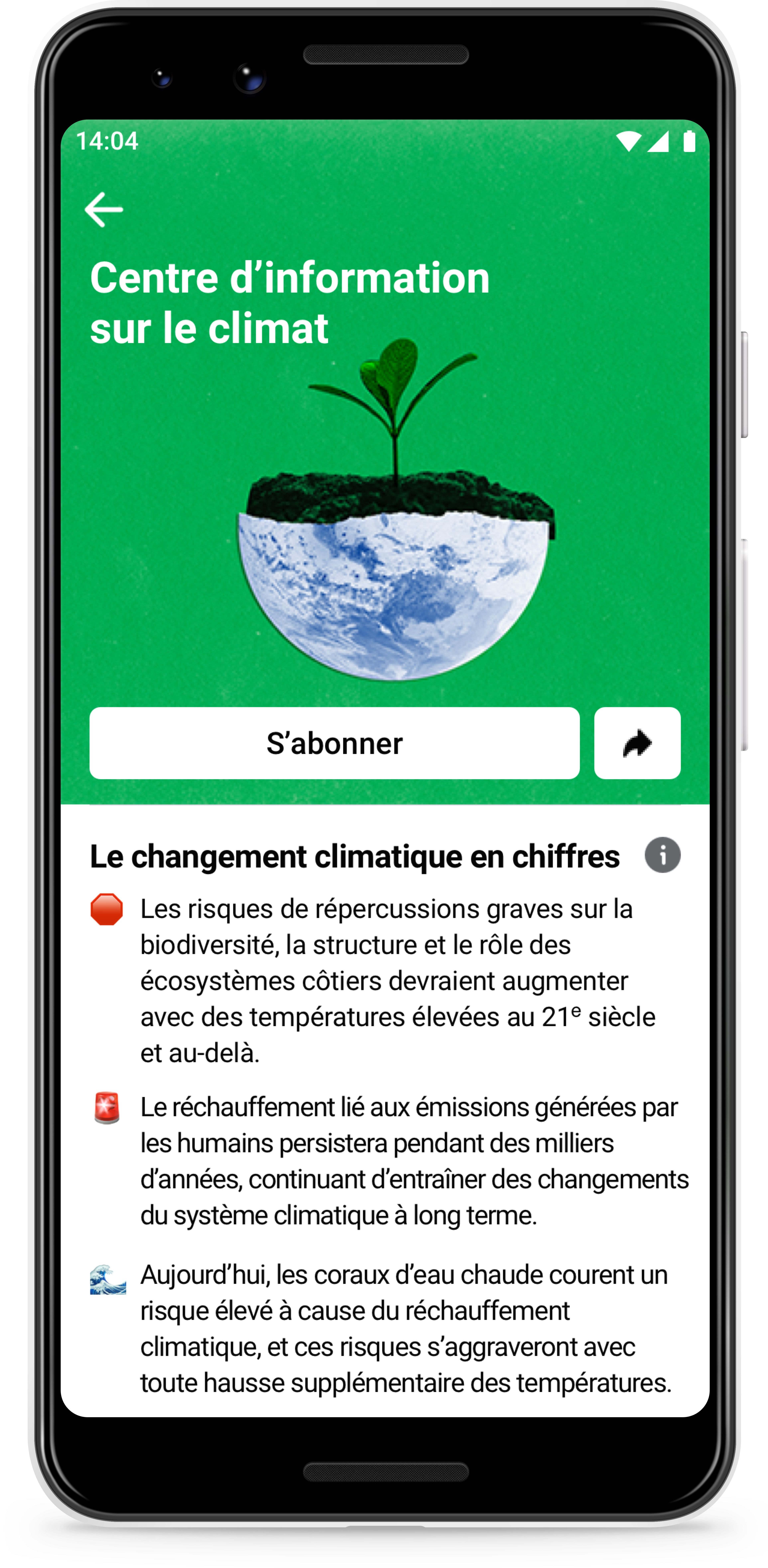 Facebook lance une page centrale regroupant des connaissances fiables sur le climat