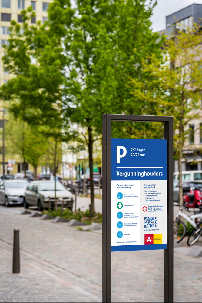 Parkeernietje met info ©stad Antwerpen