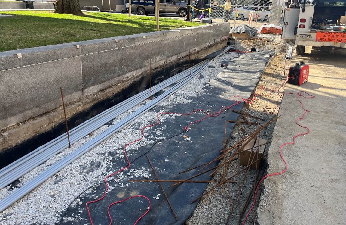 Work zone on Forbes Avenue at South Bouquet Street