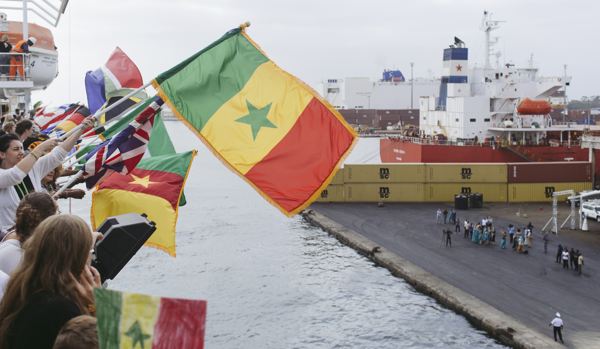 Mercy Ship arrives into Port of Dakar, Senegal