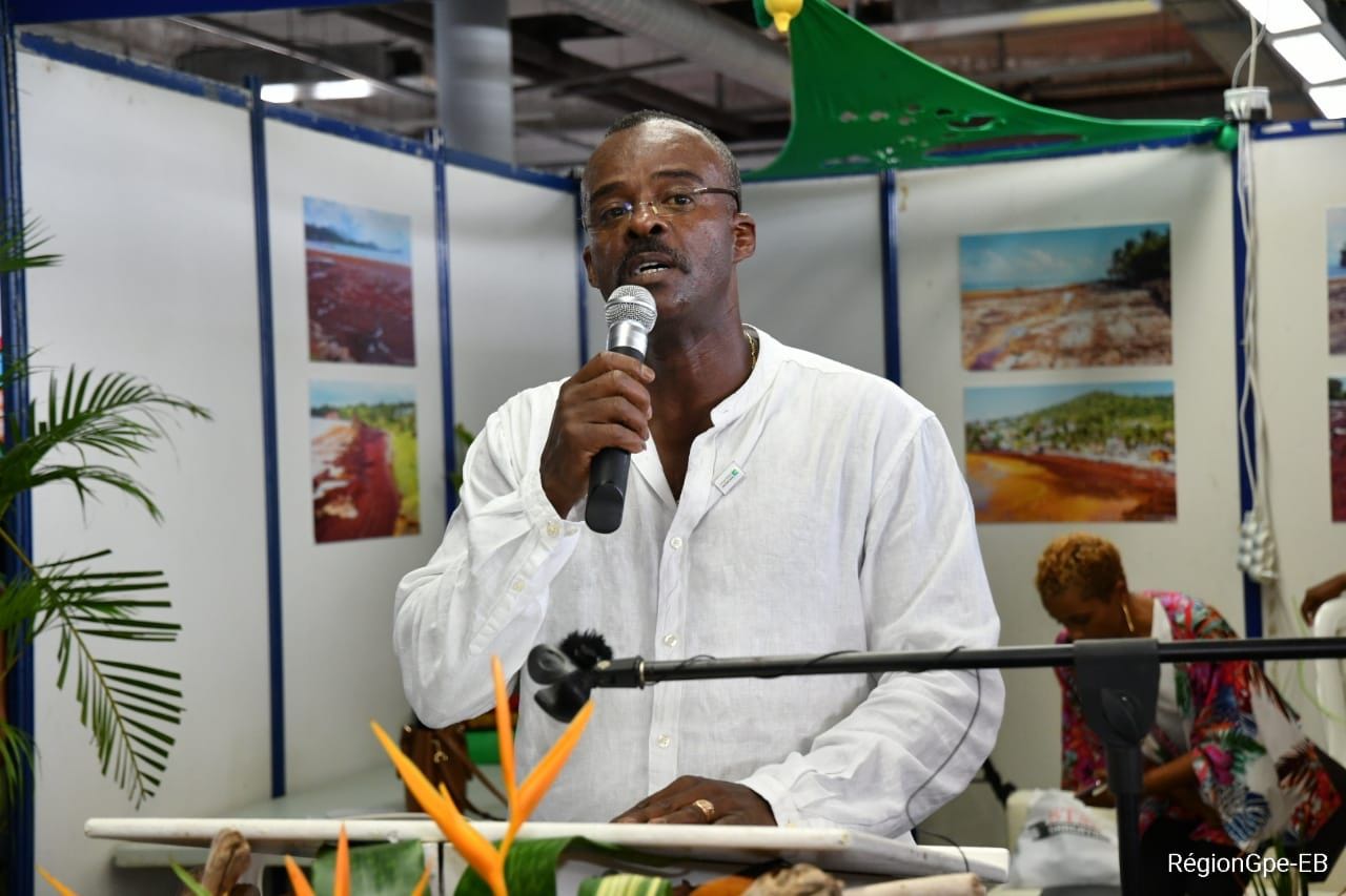 1st International Conference on Sargassum in Guadeloupe (Day 2). Opening of SARG'EXPO by the President of the Regional Council of Guadeloupe Ary Chalus