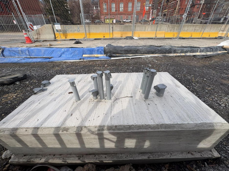 A new foundation for a traffic controller box was recently placed at Forbes Avenue and Van Braam Street