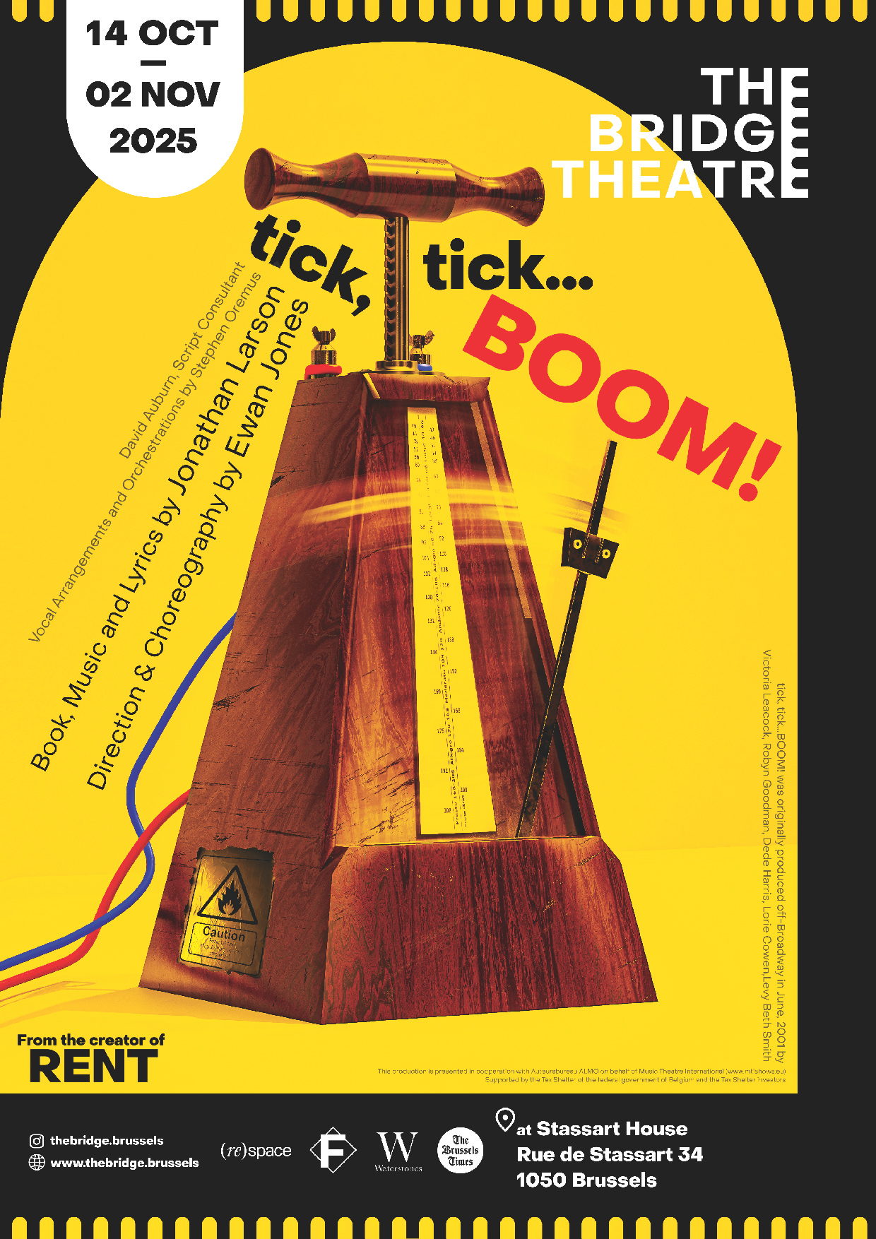 Belgian Premiere of Jonathan Larson’s tick, tick… BOOM! in Brussels