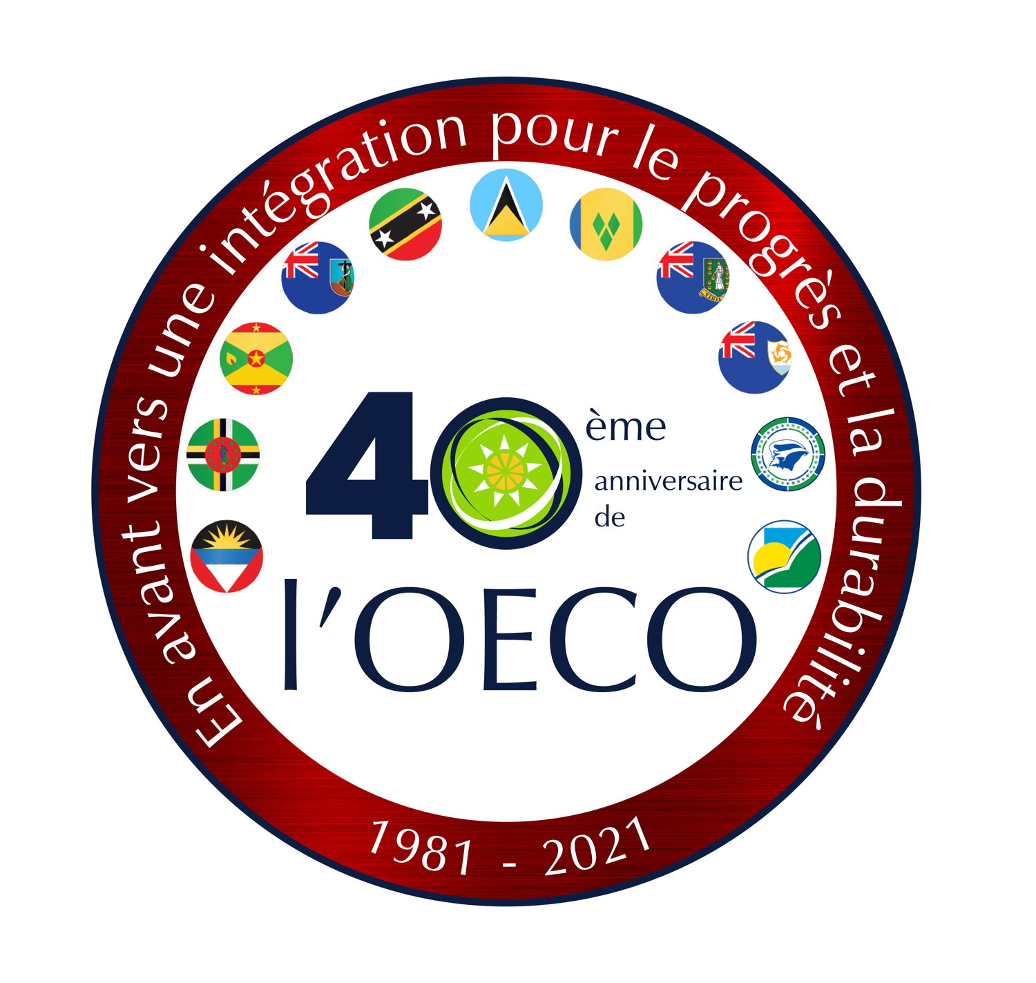 Logo officiel du 40ème anniversaire de l'OECO.