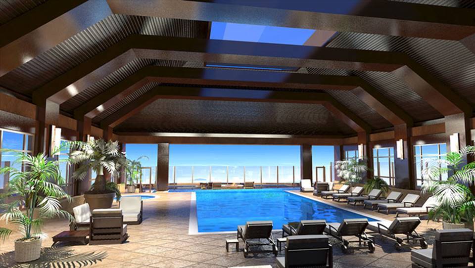 Rendering of the view from the new top-floor pool at Monarch Casino Resort Spa