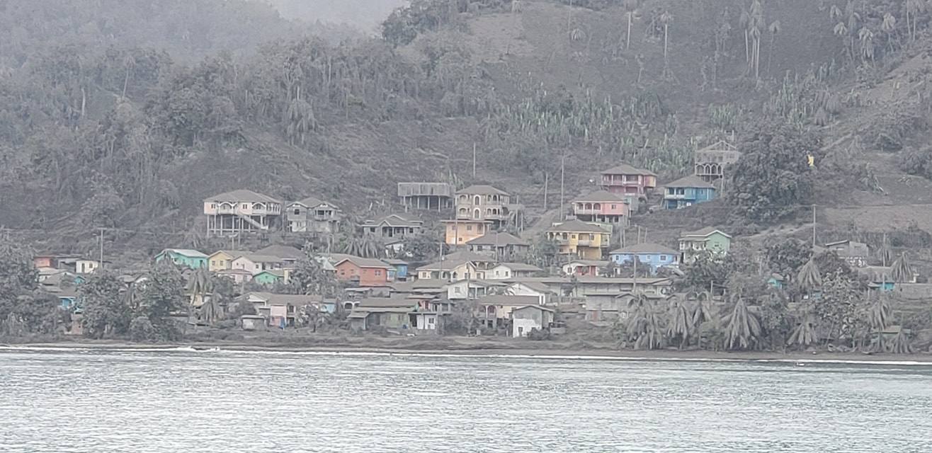 Aftermath of pyroclastic flow in St. Vincent on April 12. Image Courtesy NEMO, St. Vincent and the Grenadines.