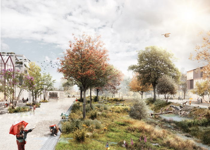Ringpark Het Schijn: Een mogelijke invulling van een buurtplein met levendige functie en watertoevoer vanuit de wijk.
© Ontwerpteam Ringpark Het Schijn - COBE ApS - OMGEVING cvba - De Urbanisten BV Ringpark Het Schijn: Een mogelijke invulling van een buurtplein met levendige functie en watertoevoer vanuit de wijk.
© Ontwerpteam Ringpark Het Schijn - COBE ApS - OMGEVING cvba - De Urbanisten BV