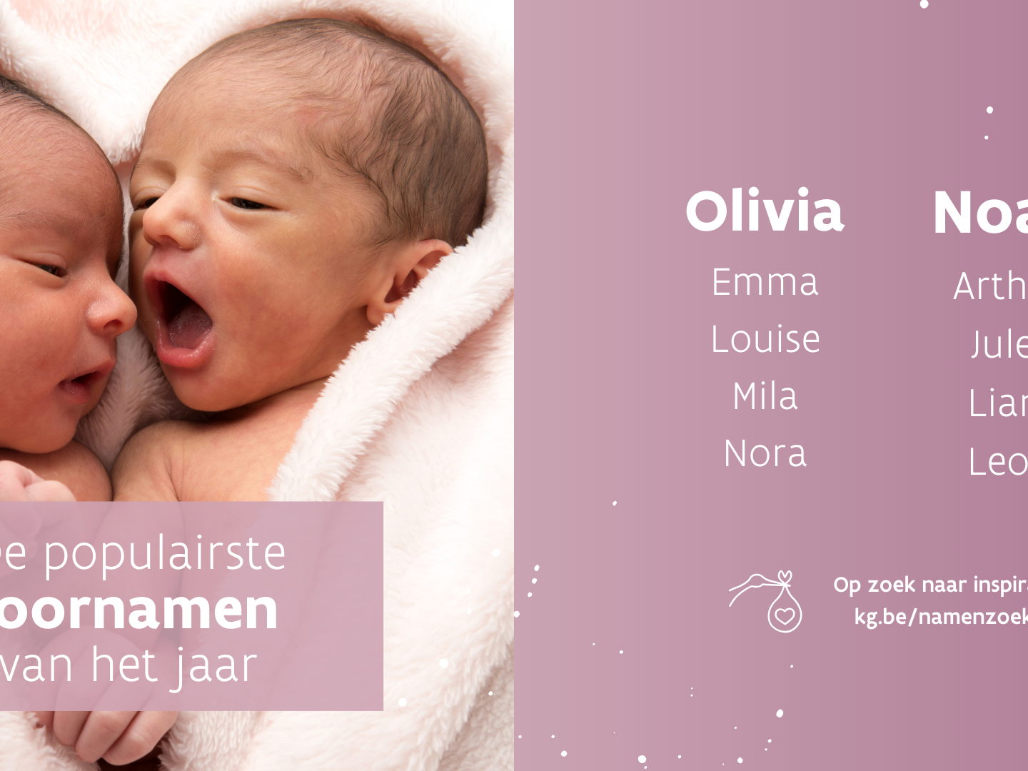 Het geboortecijfer blijft stabiel tegenover 2023 en Olivia en Noah zijn ook in 2024 de populairste voornamen