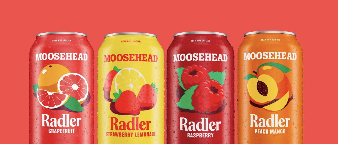 Moosehead Grapefruit Radler, Peach Mango Radler, Raspberry Radler and Strawberry Lemonade Radler