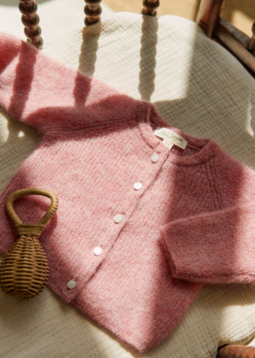 Petit Sézane - Gilet Bébé AMOUR Bois de rose