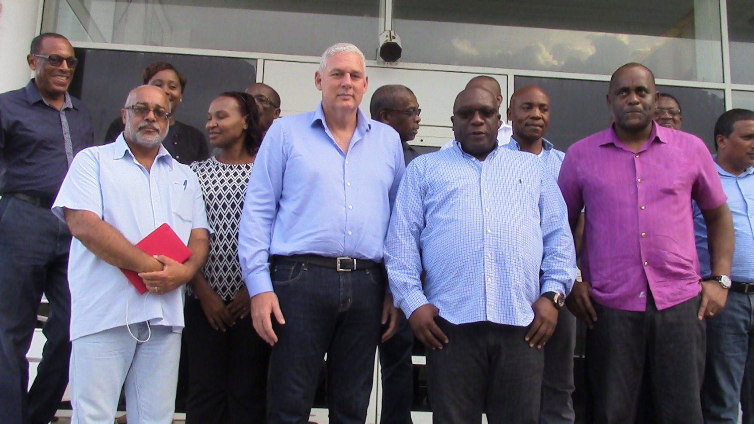 The OECS Delegation meets with Prime Minister Harris in Saint Kitts.