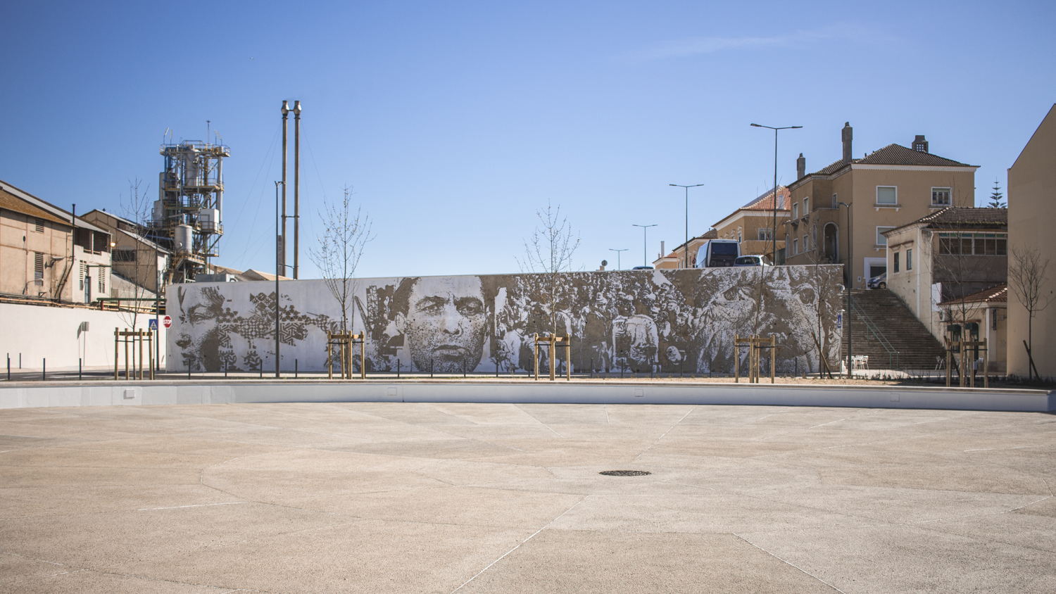 Alexandre Farto aka VHILS Scratching the Surface project Barreiro, Portugal, 2018