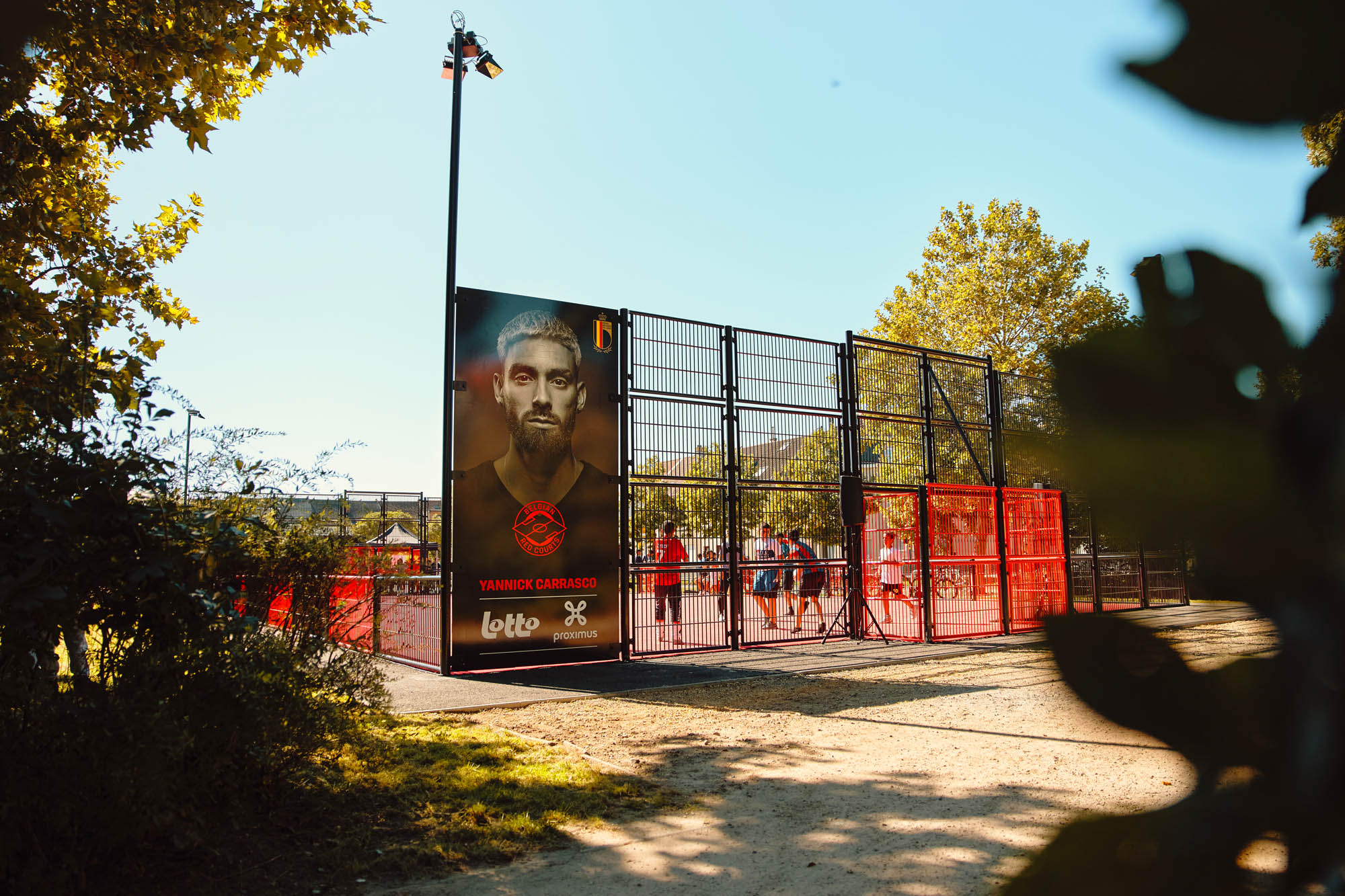 Yannick Carrasco is the first to kick a ball at the Belgian Red Court 