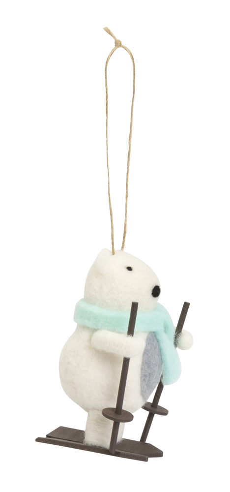 Habitat Felt Polar Bear Skier Decoration 1pk, £5 Habitat Felt Polar Bear Skier Decoration 1pk, £5