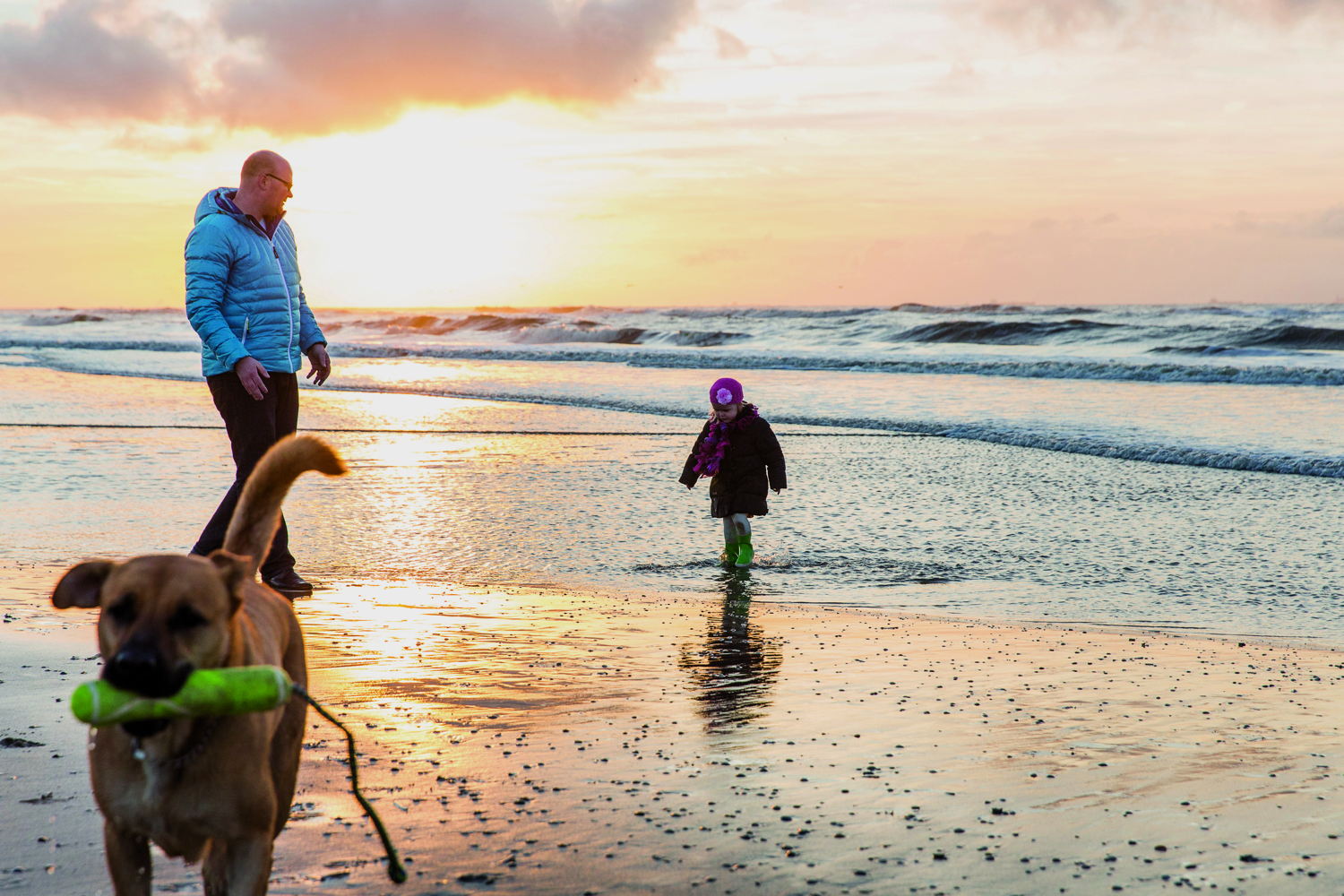 Mit Hund am Meer
