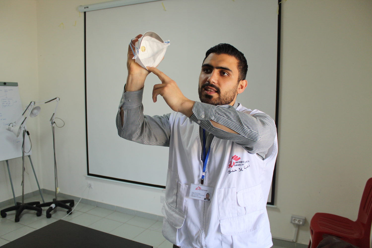 MSF teams in Lebanon train staff on infection prevention and control and biosafety.