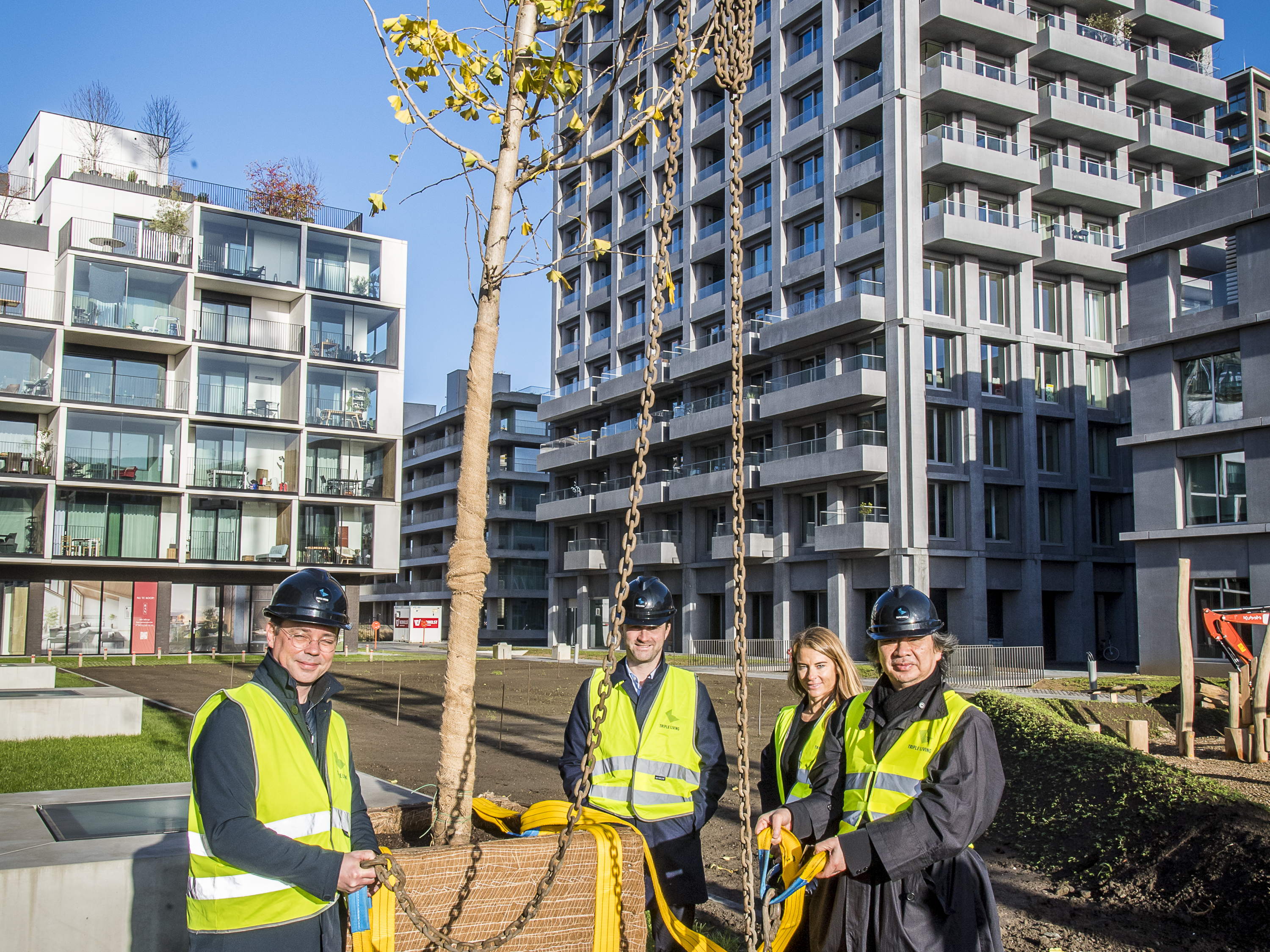 Shigeru Ban kicks off works on a wooden residential tower in Antwerp, Belgium