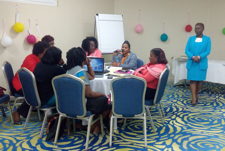 St. Kitts and Nevis ELP coordinators presenting at the ELP coordinator Professional Development Workshop June 2017