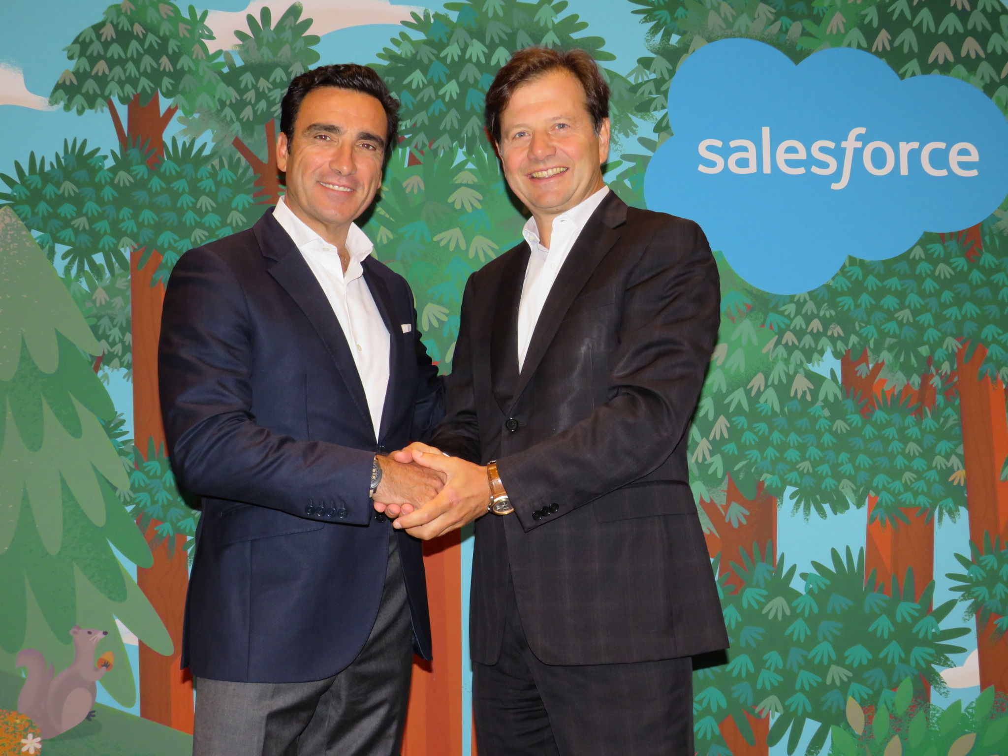 Jorge Navea, CEO of Astara; and Denis Terrien, CEO of Salesforce South Europe, Middle East & Africa