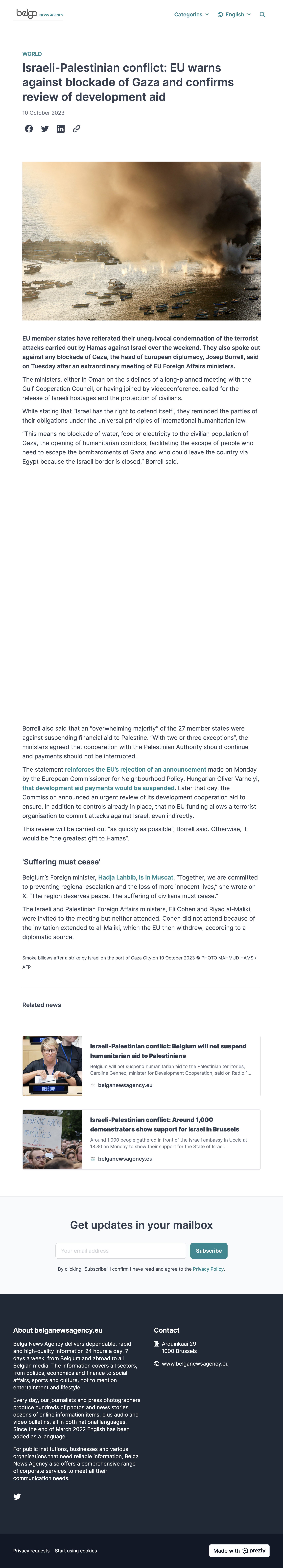 Israeli-Palestinian conflict: EU warns against blockade of Gaza