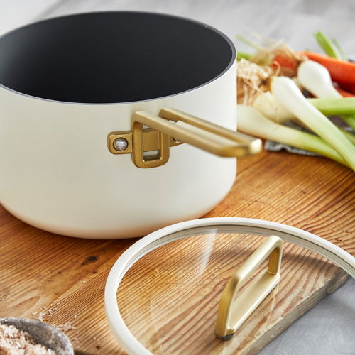 GreenPan™ Stanley Tucci™ Ceramic Nonstick 20cm/3.78L Saucepan with Lid, Carrara White - €189 GreenPan™ Stanley Tucci™ Ceramic Nonstick 20cm/3.78L Saucepan with Lid, Carrara White - €189