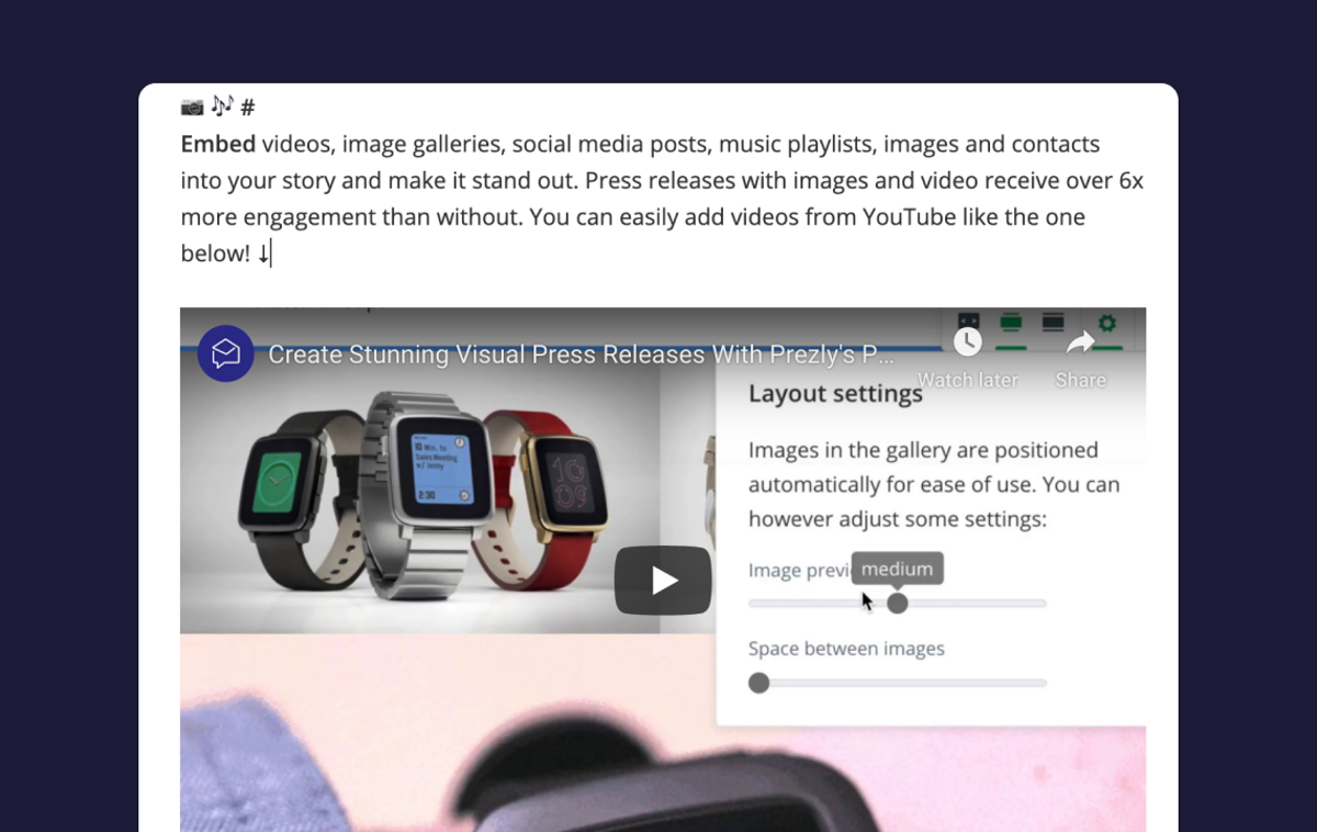 YouTube video embeds in your Stories