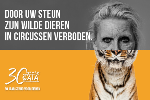 Werelddierendag (4/10): GAIA lanceert opmerkelijke affichecampagne om Belgen te bedanken voor 30 jaar steun