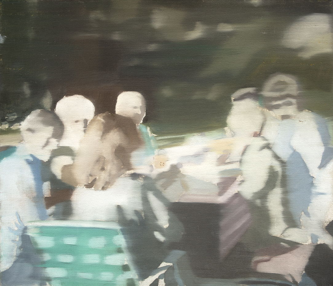 7_TR Ericsson, Family Picnic, (Sad Young Man on a Train #076), Oil Paintings, 1992-2002, 2022, Oil on Linen, 61 x 71.1 cm 24 x 28 in