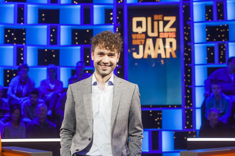 Thomas Vanderveken in De quiz van het jaar.
(c) VRT