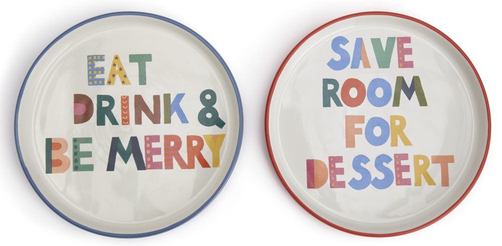 Habitat Festive Slogan Side Plates 4pk, £17