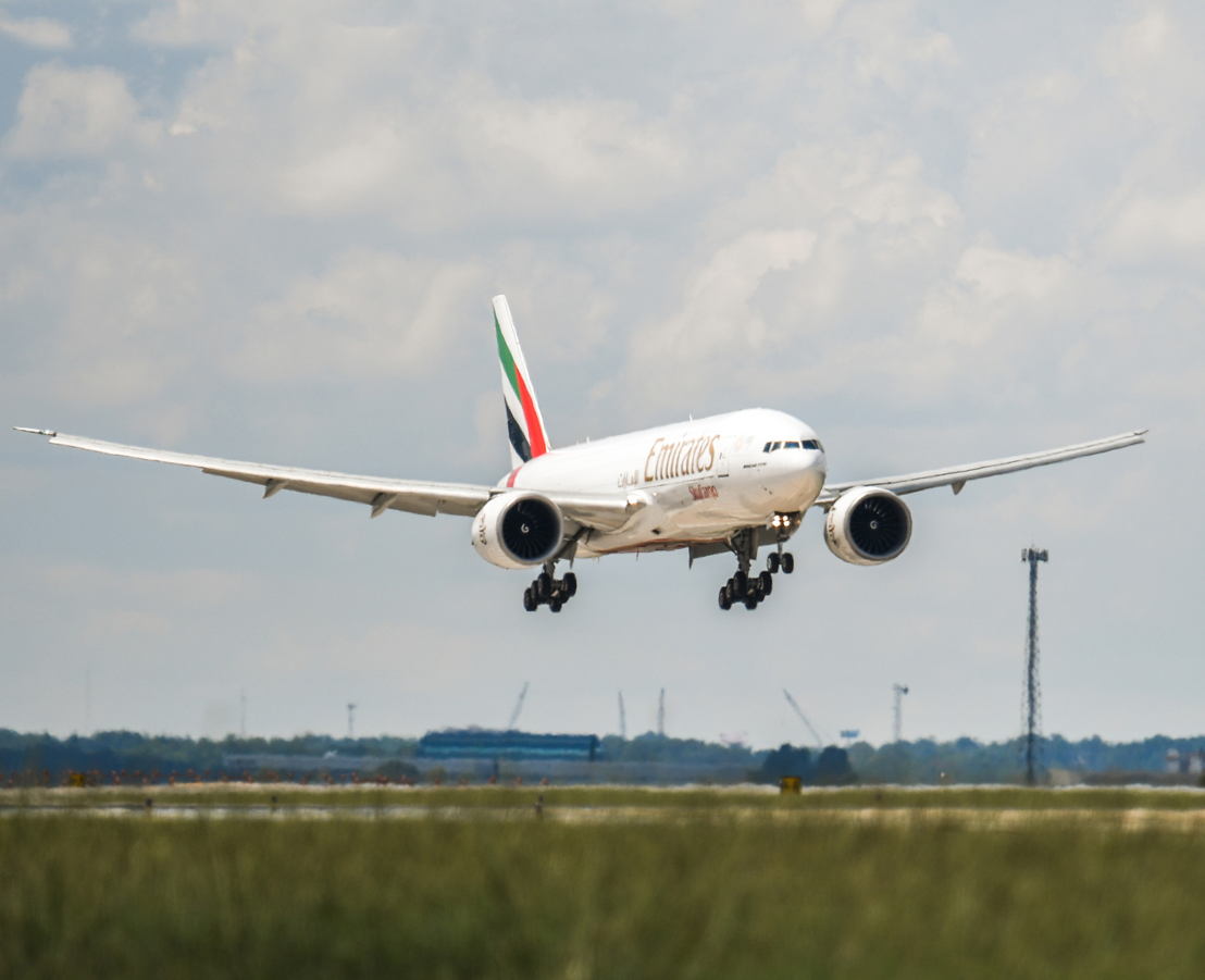 Emirates SkyCargo freighter aircraft arriving at Greenville-Spartanburg aircraft with the first group of horses competing in the Games.<br/>Image courtesy: FEI/Dirk Caremans; FEI/Tori Repole