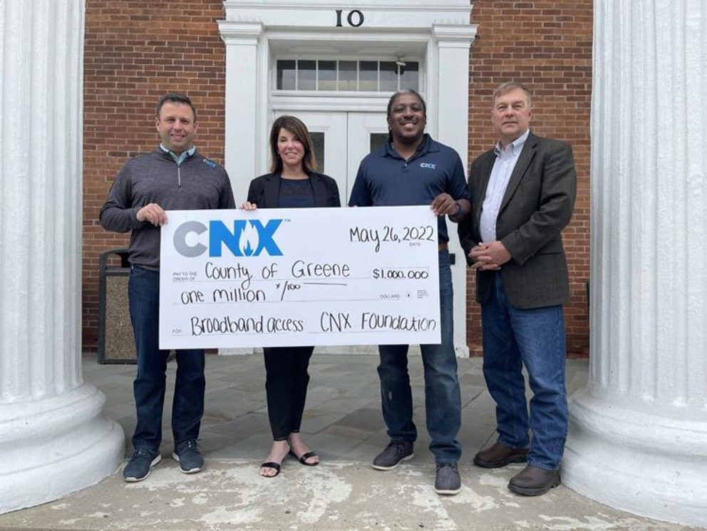 CNX Foundation donates $1 million to Greene for broadband access