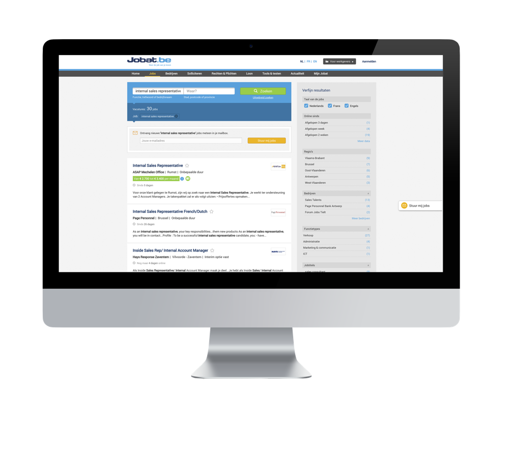 Joblijst internal sales rep