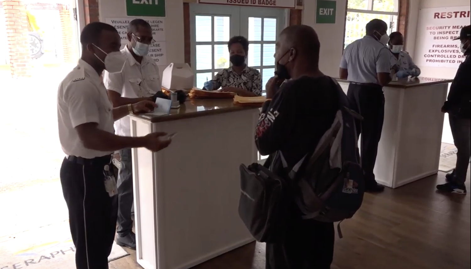 Stranded agricultural workers are processed in Saint Lucia