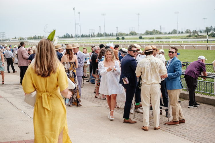 Guests line the rail at Woodbine for the King's Plate in 2023
