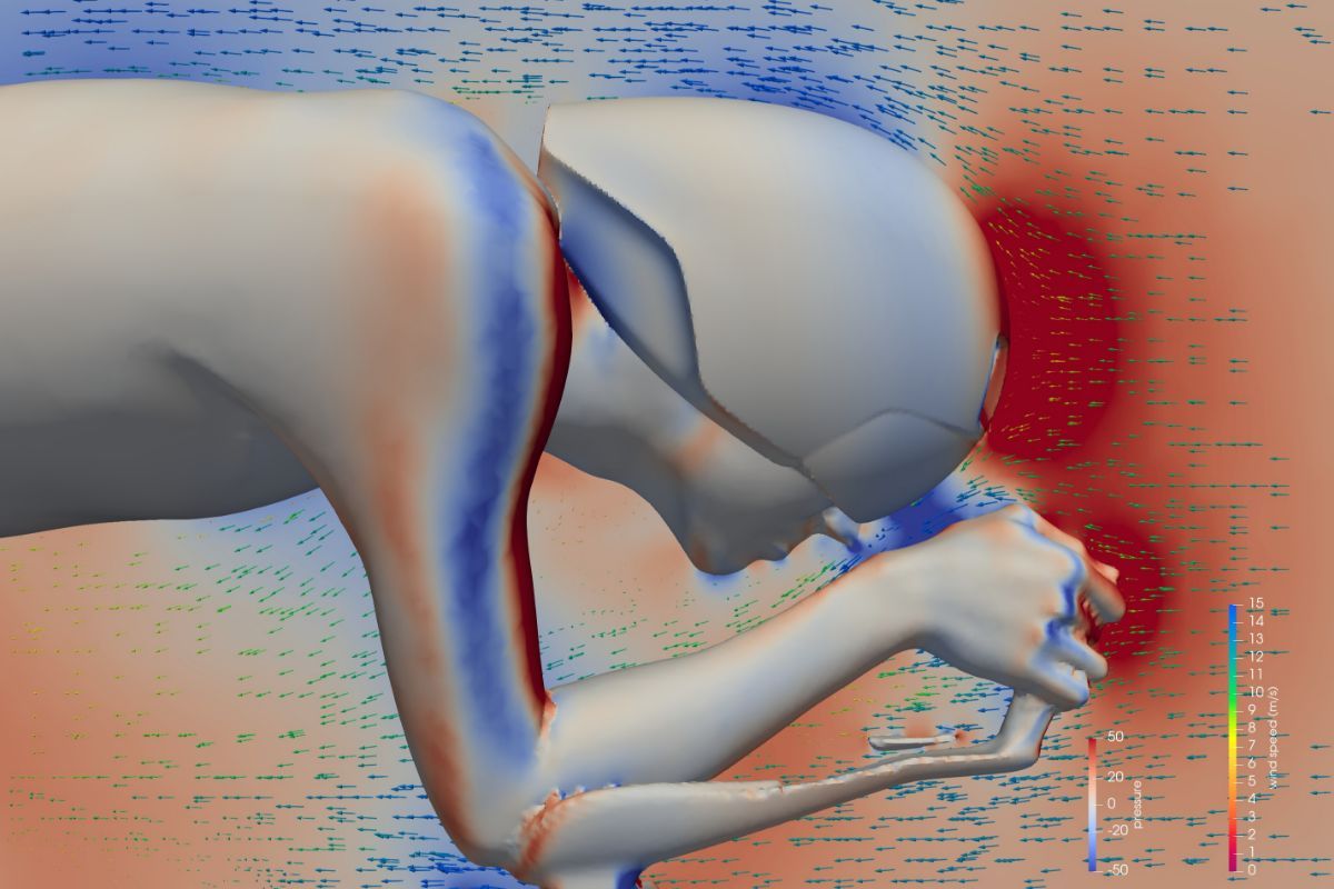 Statisches Bild eines 3D-gescannten EF-Fahrers mit Procen-Helm