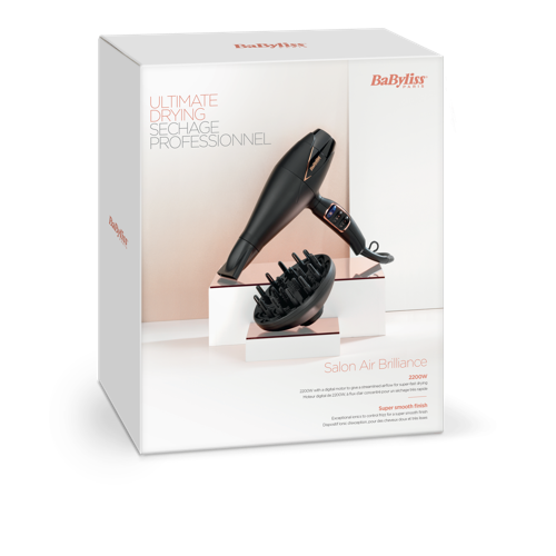 Salon Brilliance - sèche cheveux - packaging Salon Brilliance - sèche cheveux - packaging