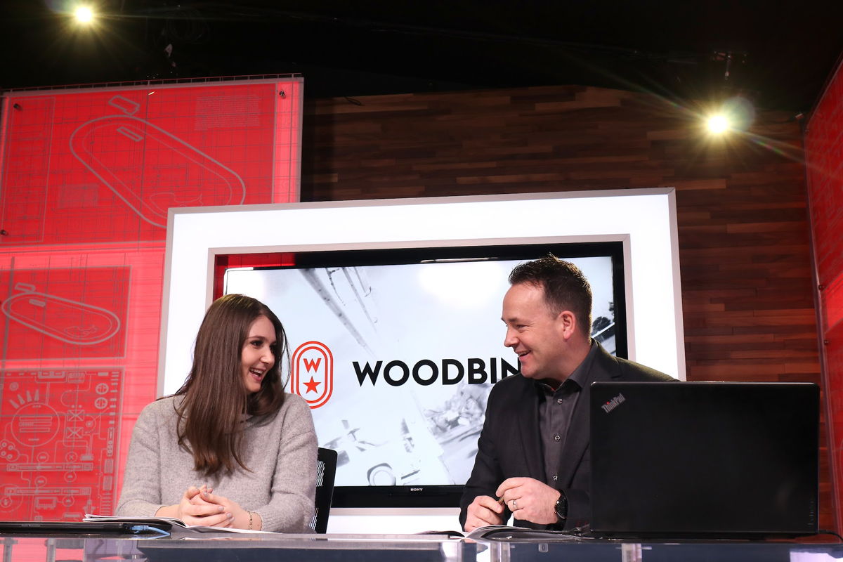 Monique Vág and Chad Rozema at the desk of Woodbine Racing Live. (New Image Media)