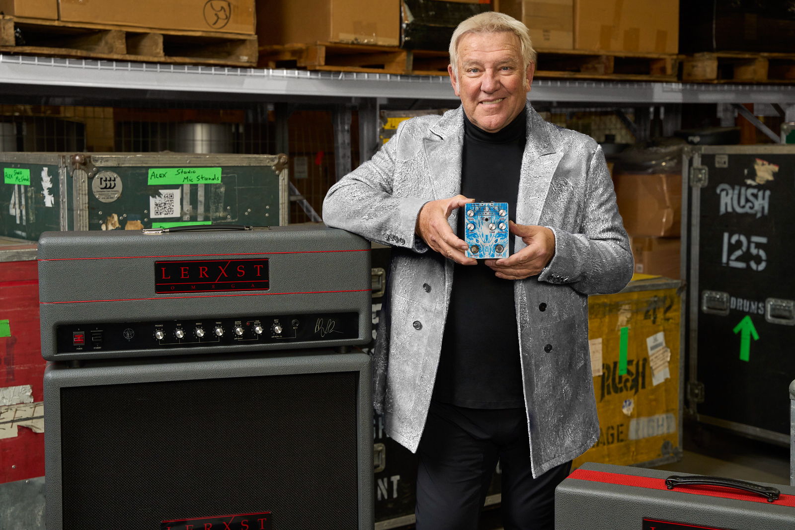 Alex Lifeson with The Snow Dog