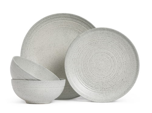 Habitat Textured Ripple 12pc Dinnerset Chalk, £55