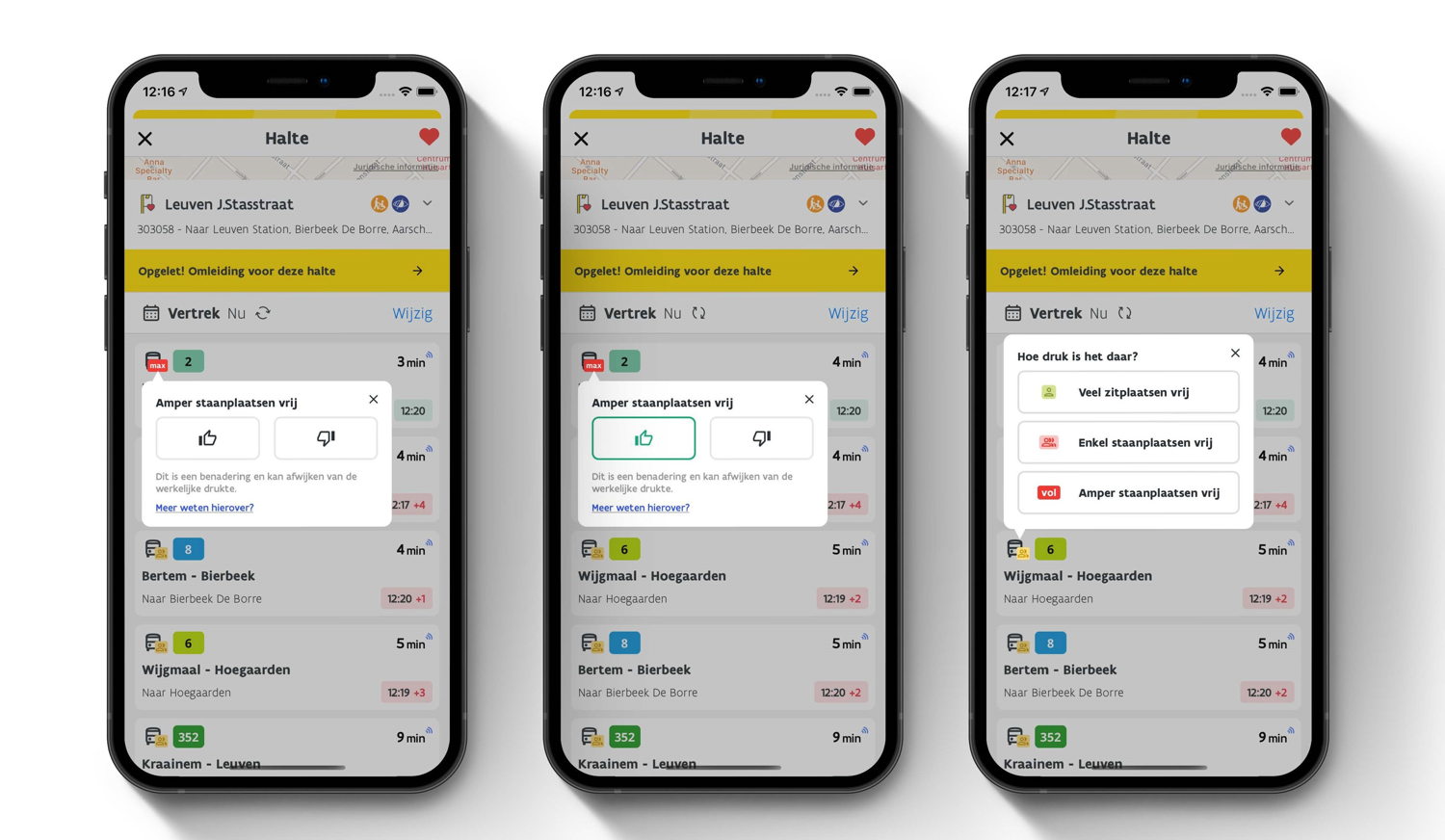 Druktebarometer met reizigersfeedback