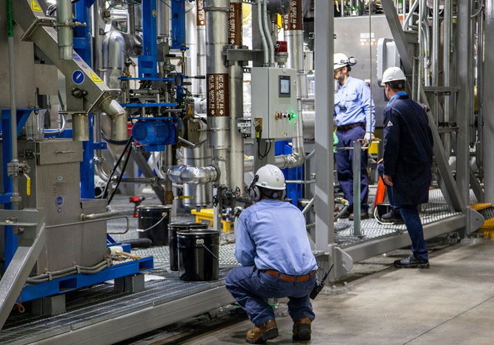 Interior of PureCycle's purific - ® purecycle Technologiesation facility in Ironton - © PureCycle Technologies