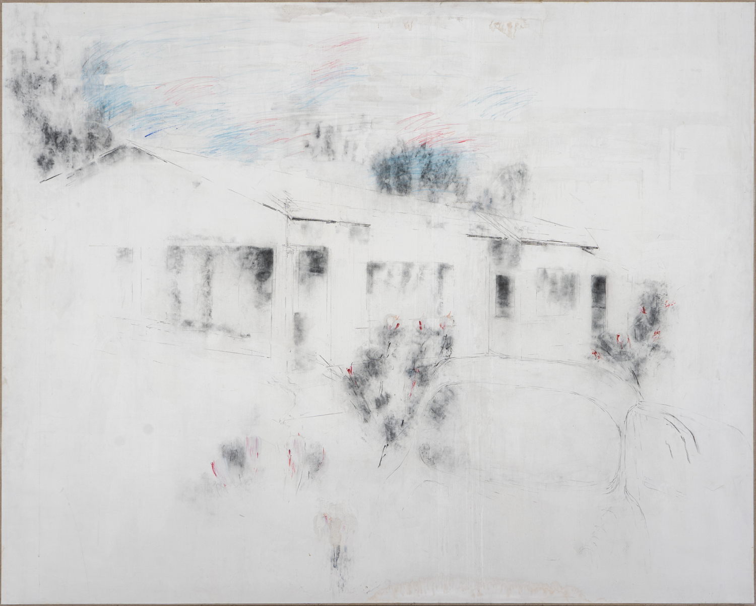 Arié Mandelbaum, L'assassinat de Patrice Lumumba, Maurice M'Polo et Joseph Okito – 2 – La Villa Brouwez, 2011, 180 x 210 cm, charcoal and coloured chalk on marouflaged paper, Jewish Museum of Belgium, Brussels © Anass El Azhar Idrissi 