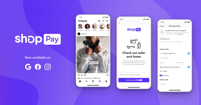 Shop Pay成为首个超越Shopify商家的Shopify产品，很快就可以在Facebook和谷歌上销售