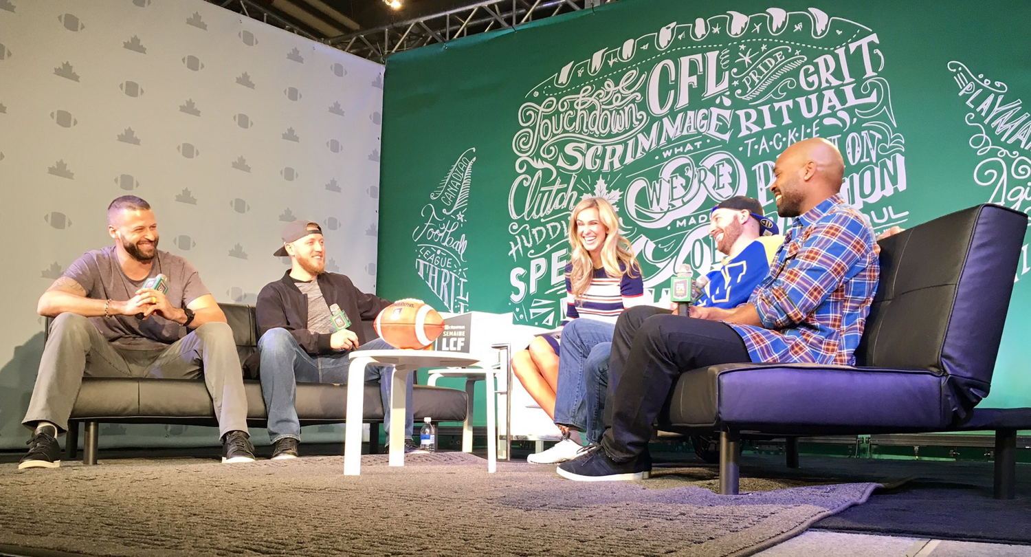 Émission #MarksCFLWeek Live avec Brody Lawson. Crédit : Eskimos d'Edmonton