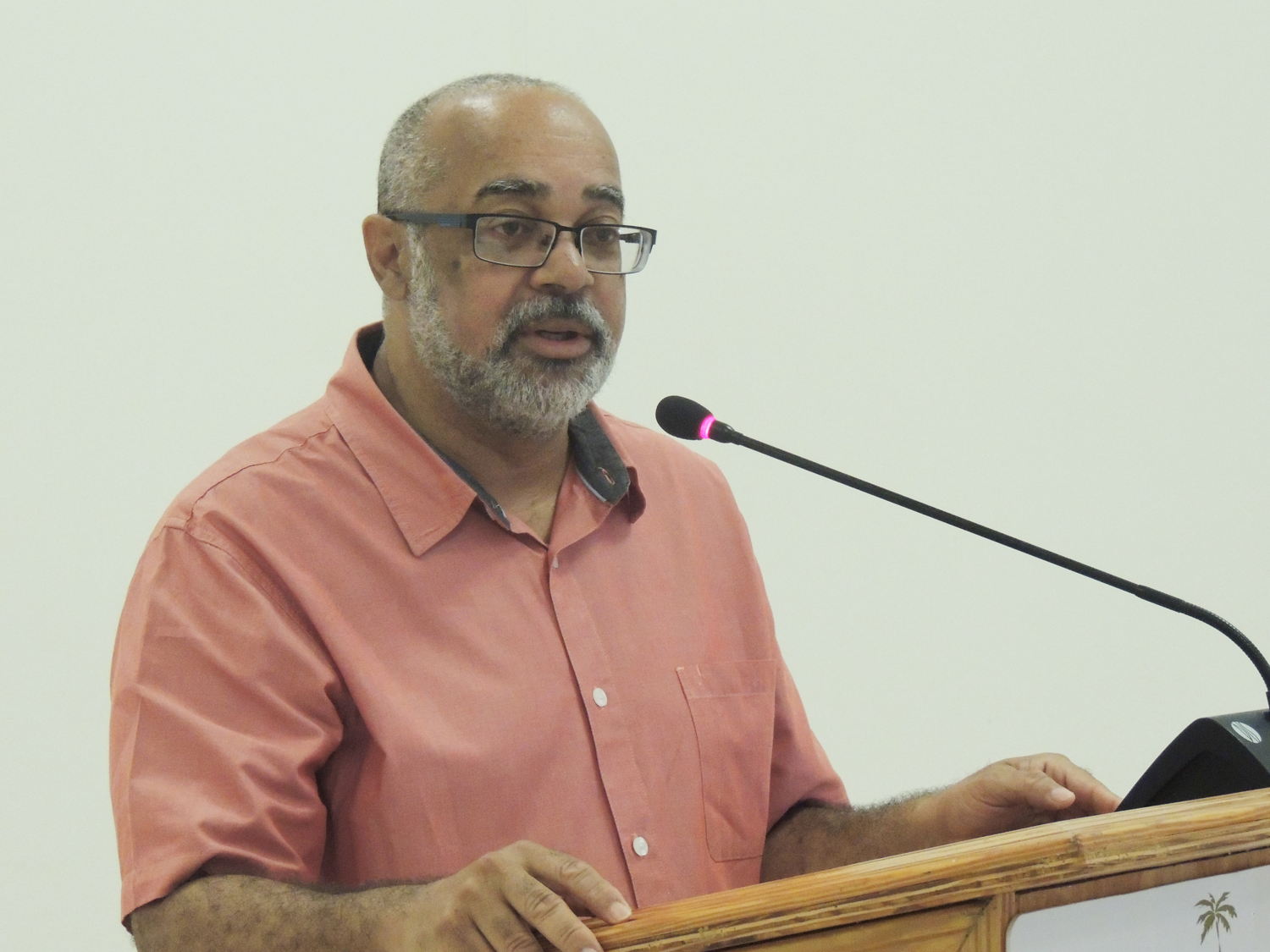 OECS Director General - Dr. Didacus Jules, addressing the Handing Over Ceremony