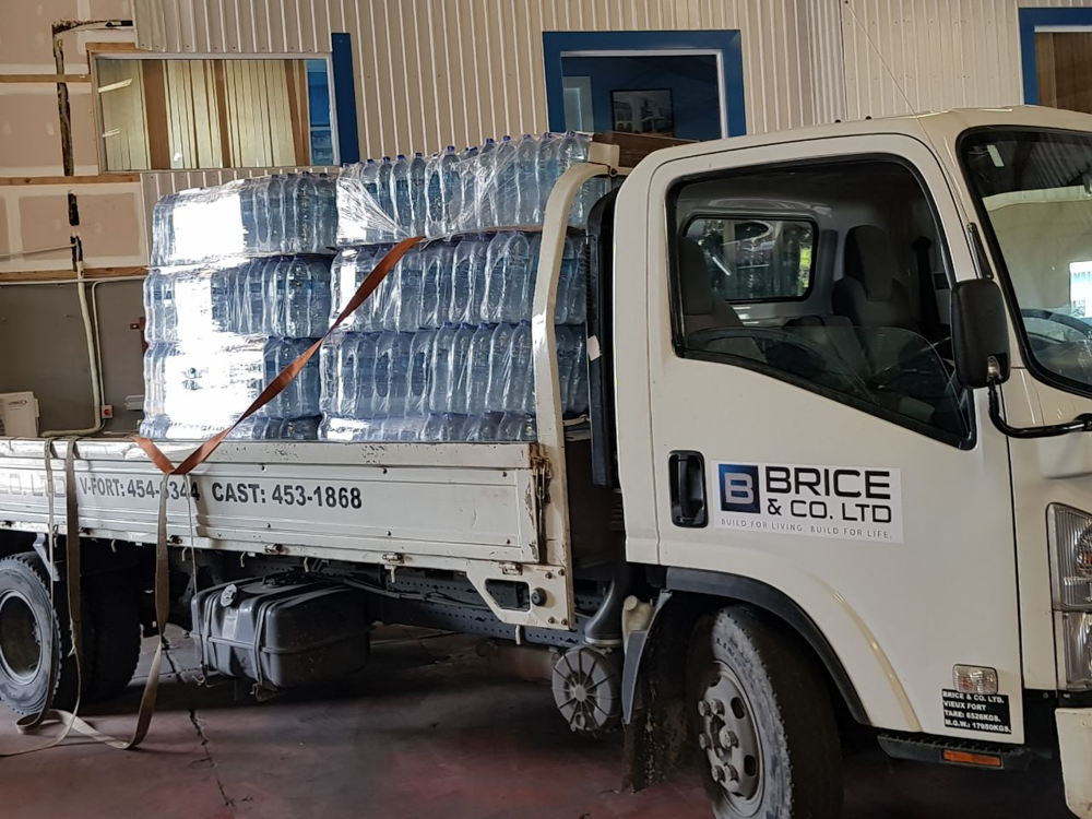 Much needed water leaving from Dominica thanks to Brice and Co.